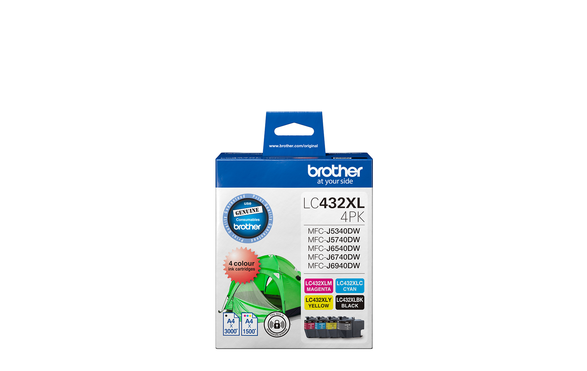 LC432XL-4PKS Brother Genuine Multipack CMY BK High-Yield Ink